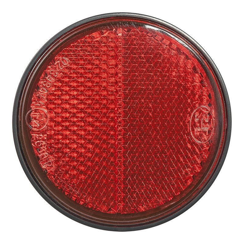 Réflecteur rouge 58mm adhésif avec plaque de base