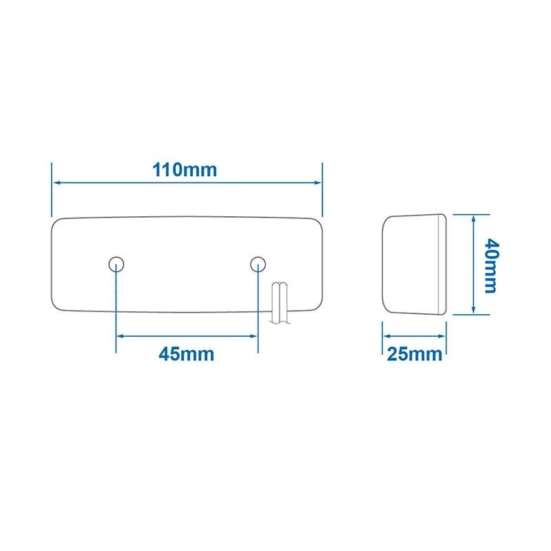 Feu de position latéral 12/24V orange 110x40mm LED