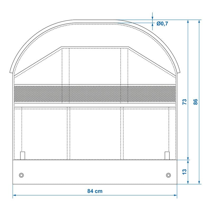 Organiseur de volets de roue 9 poches 84 x 86 cm + 7 mm jonc pour caravane/camping-car