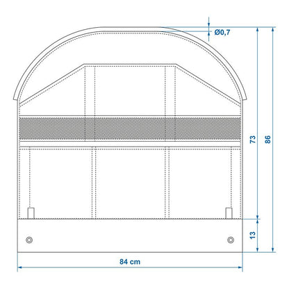 Organiseur de volets de roue 9 poches 84 x 86 cm + 7 mm jonc pour caravane/camping-car