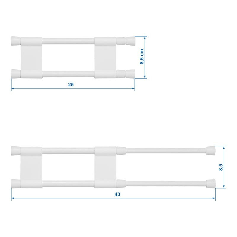 Barre anti-chutes double extensible 25,5-43cm