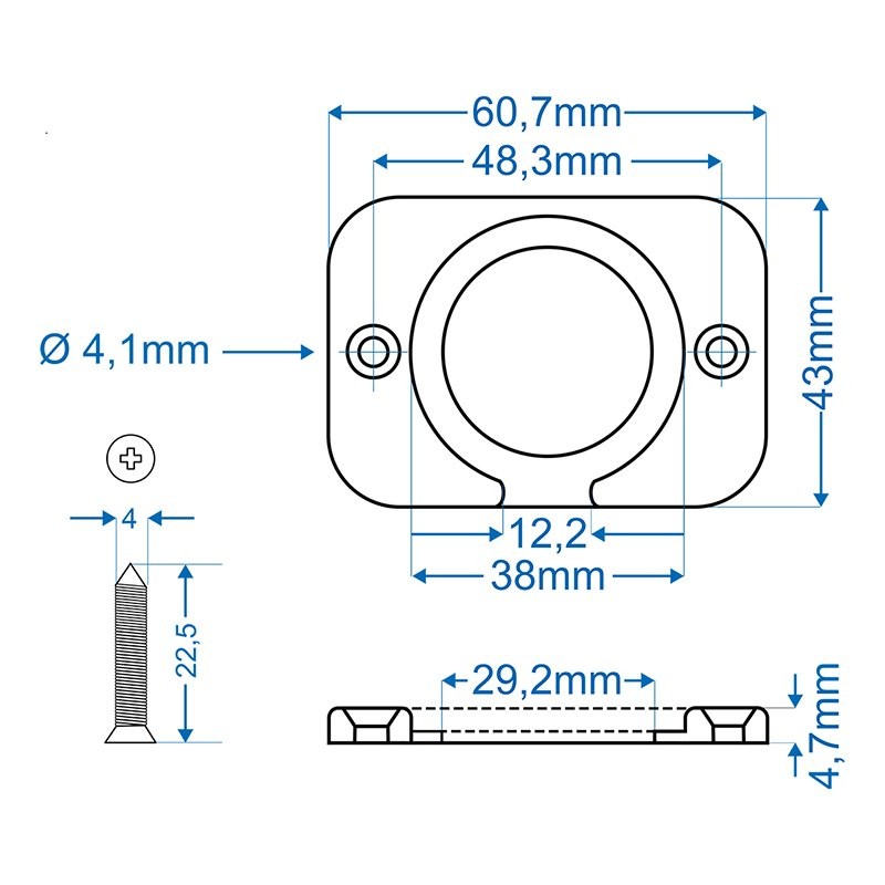 Entourage cache-vis encastrable simple