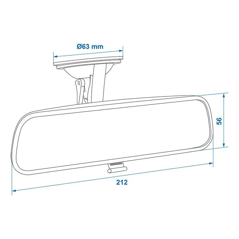 Rétroviseur 212x56mm avec ventouse