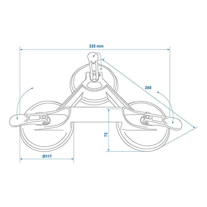 Ventouse aluminium avec 3 têtes