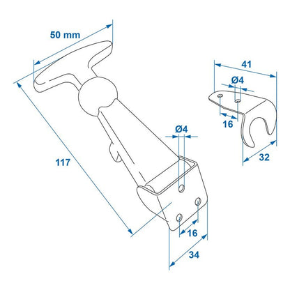 Attache capot 12cm