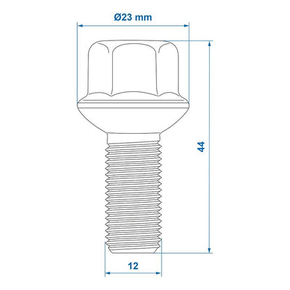 Boulon de roue M12x1,5 conique sphérique - jeu de 5 pièces