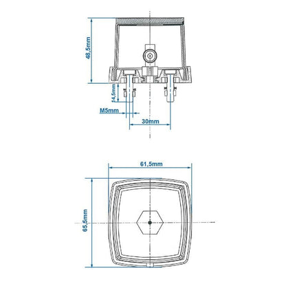 Feu de position blanc 66x62mm avec catadioptre à support