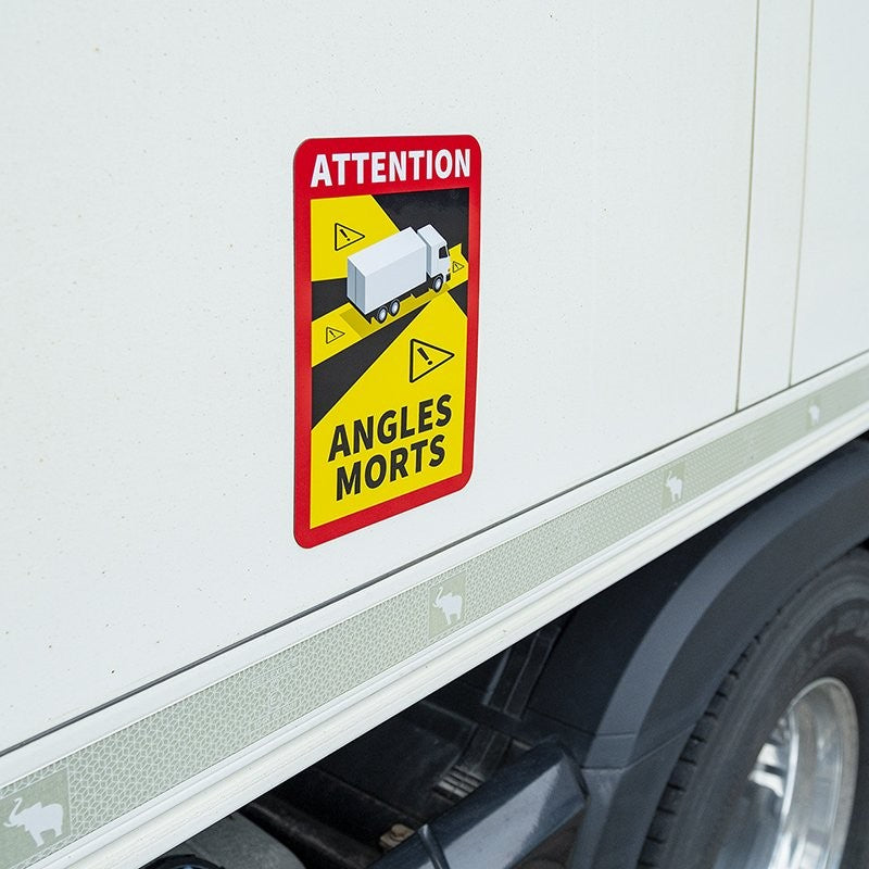 Sticker magnétique "Attention Angles Morts!" camion