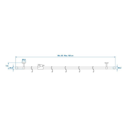 Rail de suspension pour garage de camping-car 85 - 165 cm