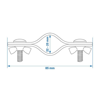 Pince pour barre de auvent double 22-25mm