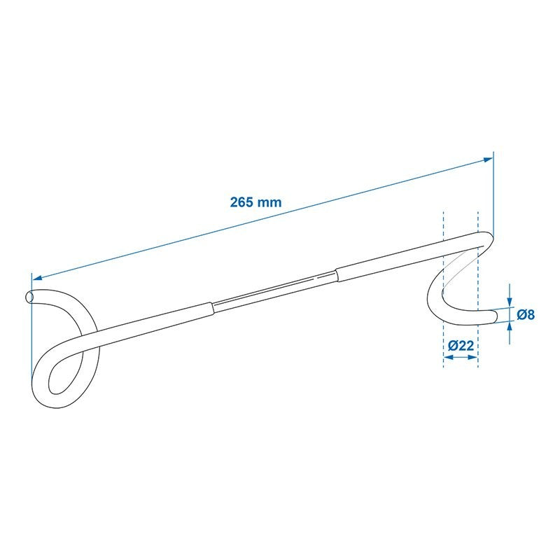 Crochet de suspension mât de tente double face 26,5 cm