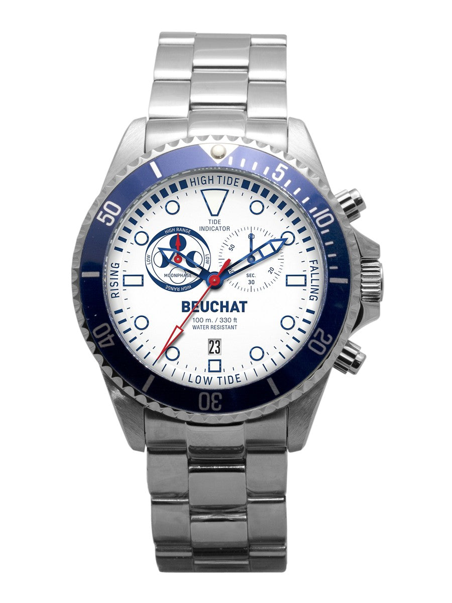 Montre étanche 100 mètres Beuchat BEU1953 - Fond blanc