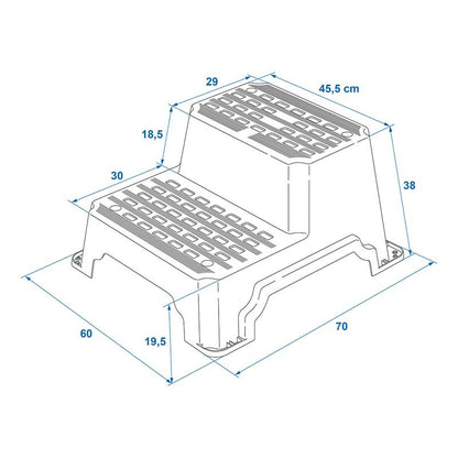 Marche pied 2 marches en plastique