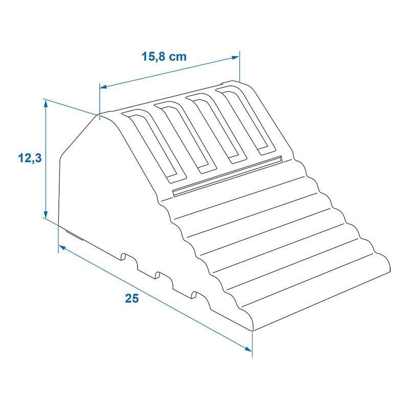 Cale de roue plastique L avec poignée