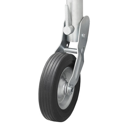 Roue jockey 60mm jante métal avec pneu caoutchouc 200x60mm pliable