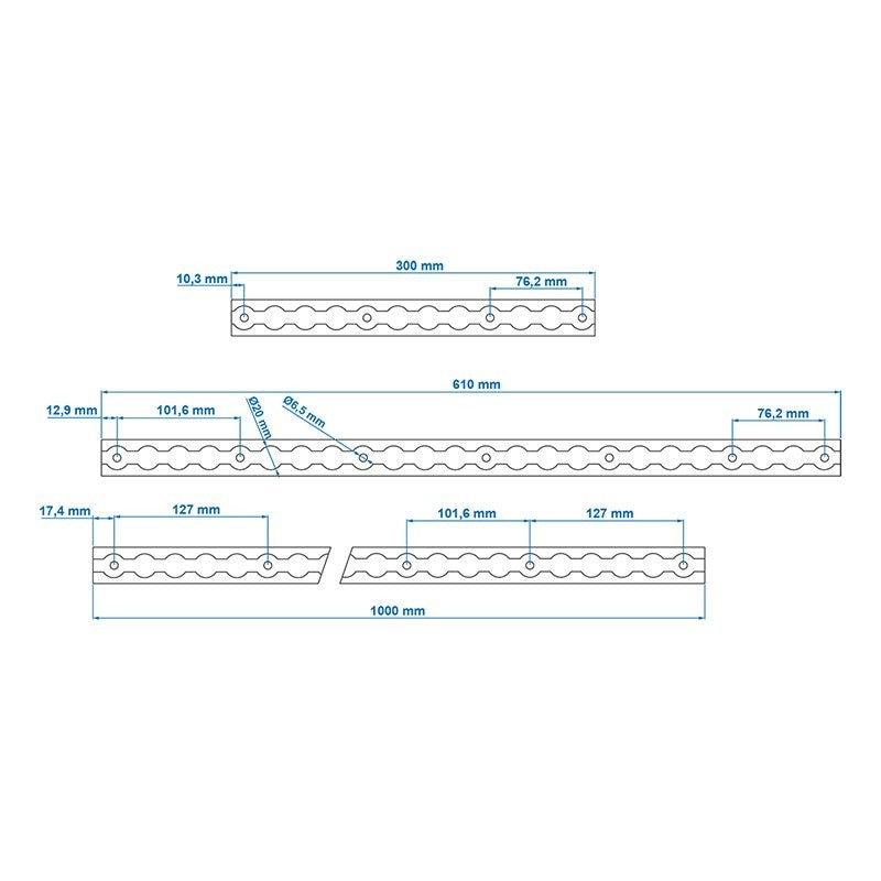 Rail d'arrimage aluminium 100cm