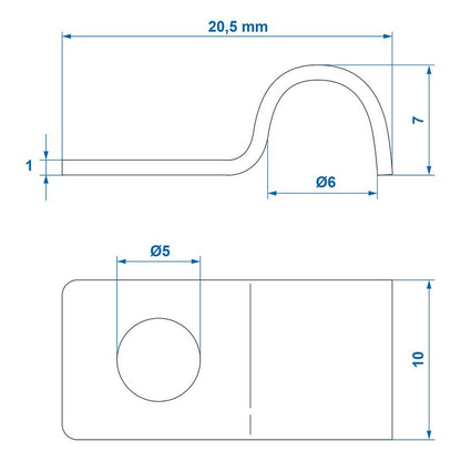 Collier fixation câble 6 mm