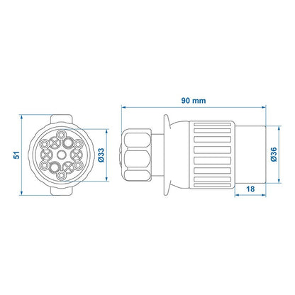 Fiche 13-pôles PVC type Multicon West