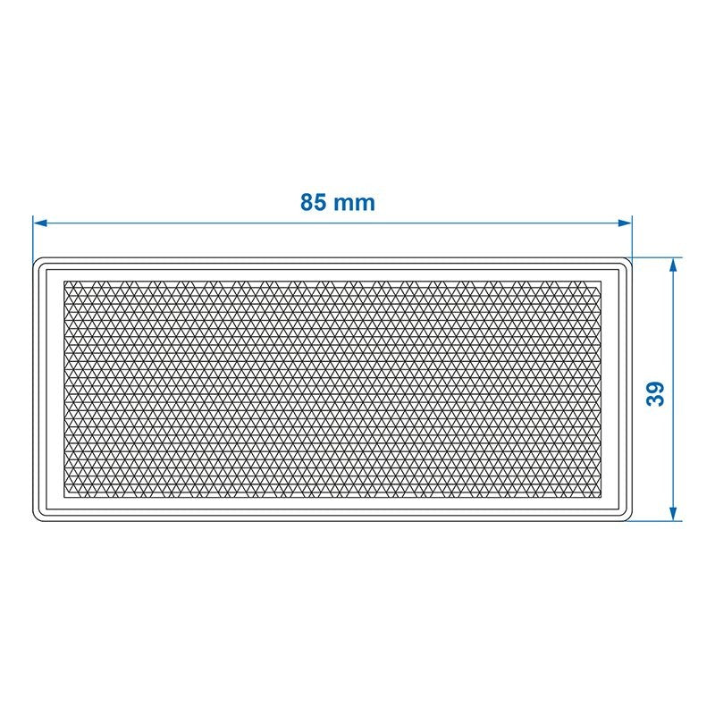 Réflecteur blanc 85x39mm adhésif avec plaque de base