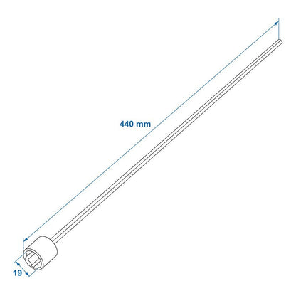 Ambout de manivelle 440mm / 19mm pour vérin stabilisateur