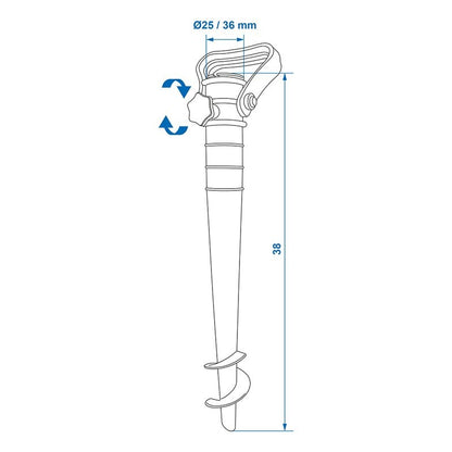 Support de piquet pour parasol 38cm Ø25/36mm