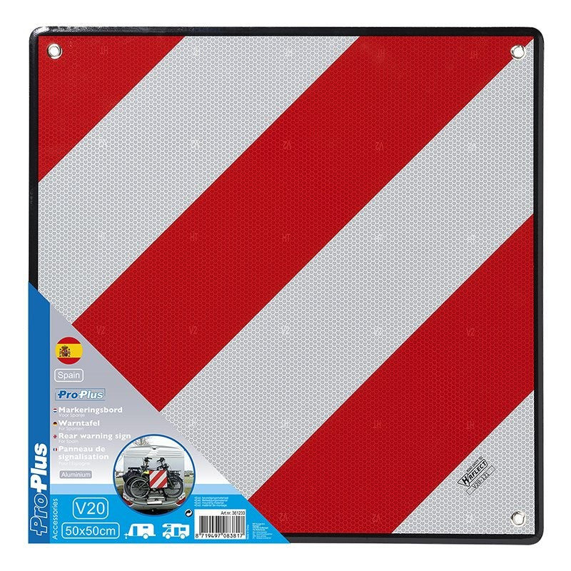 Panneau de signalisation aluminium 50x50cm pour Espagne V20