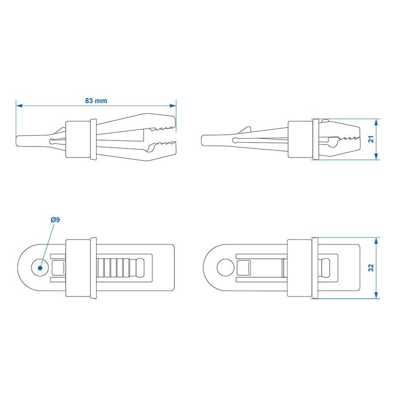 Clips de bâche - jeu de 4 pièces