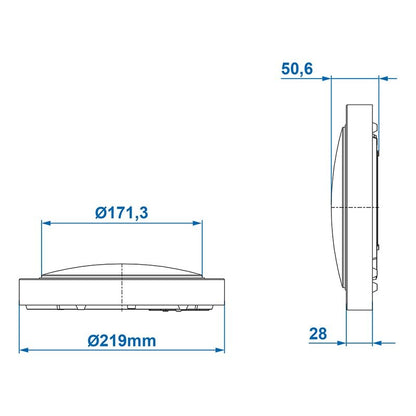 Plafonnier 42-leds 12V 840lm Ø220x50mm