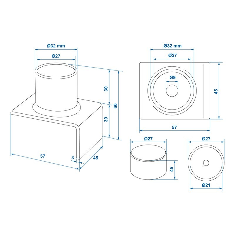 Adaptateur pour les cric hydraulique avec seule bord relevé