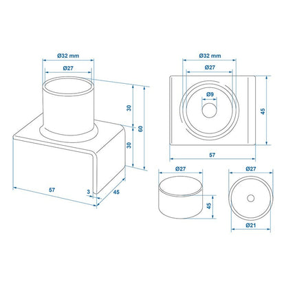 Adaptateur pour les cric hydraulique avec seule bord relevé