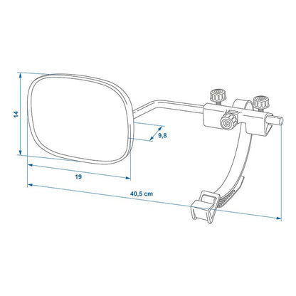 Rétroviseur caravane 410 x 140 x 90 mm