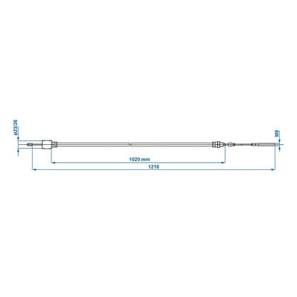 Câble de frein 1020/1216mm cloche Ø26mm convient pour AL-KO < '97