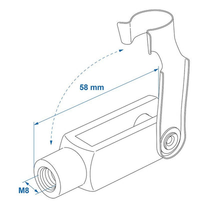 Tête de fourche M8 58mm - jeu de 2 pièces