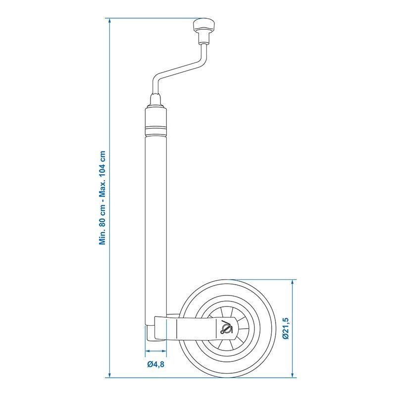 Roue jockey 48mm avec indicateur de poids