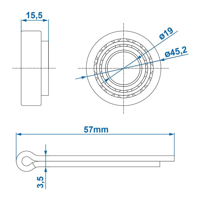 Roulement conique 11949/11910 19,05x45,23x15,49