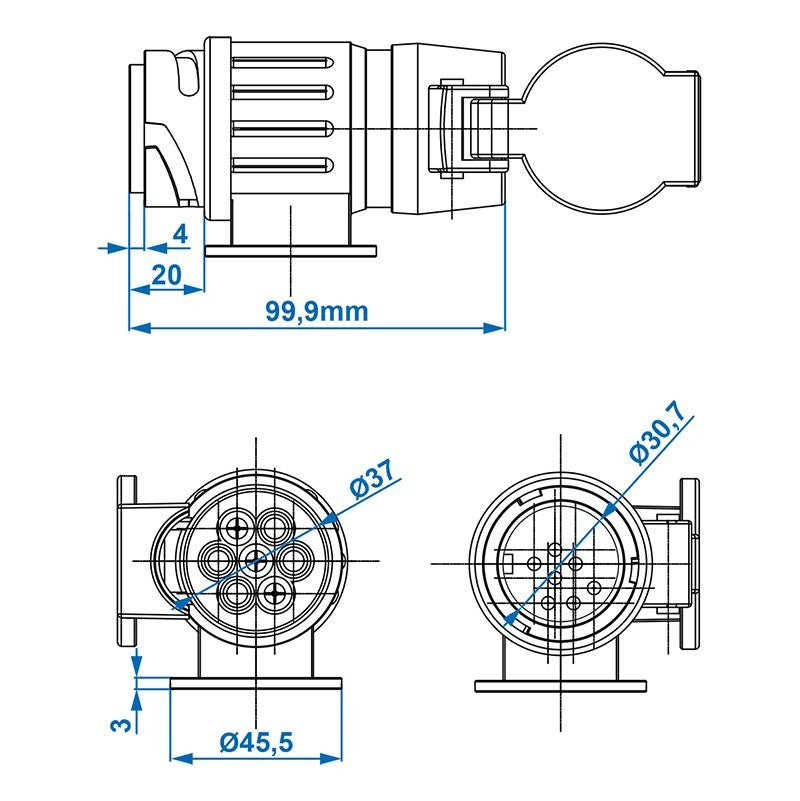 Adaptateur 13- vers 7-pôles