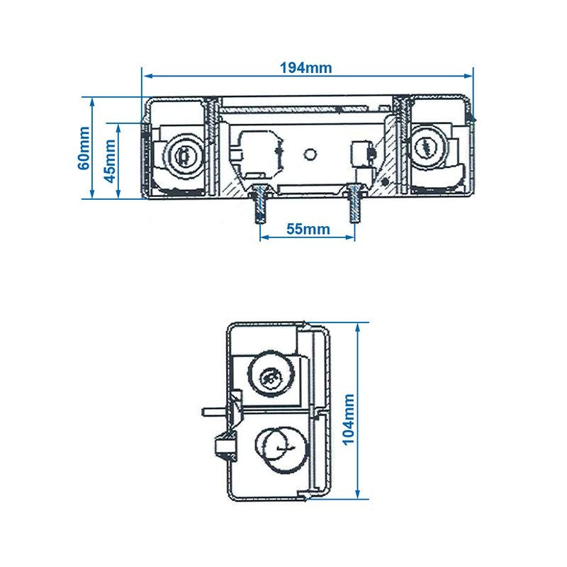 Feu arrière 5 fonctions 194x104mm gauche