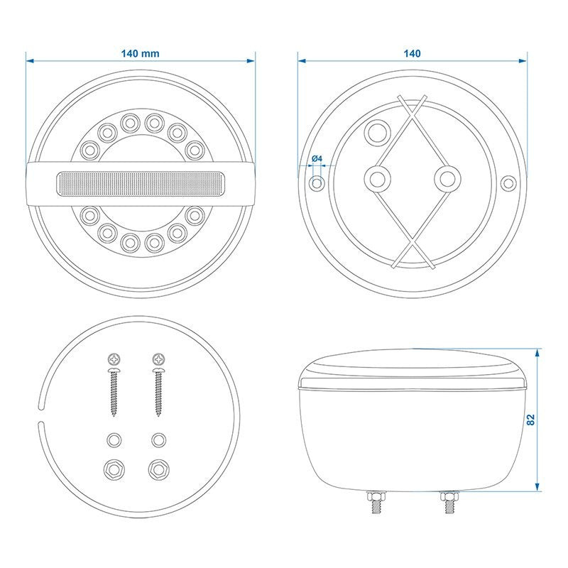 Feu arrière 3 fonctions 140mm LED avec clignotant dynamique