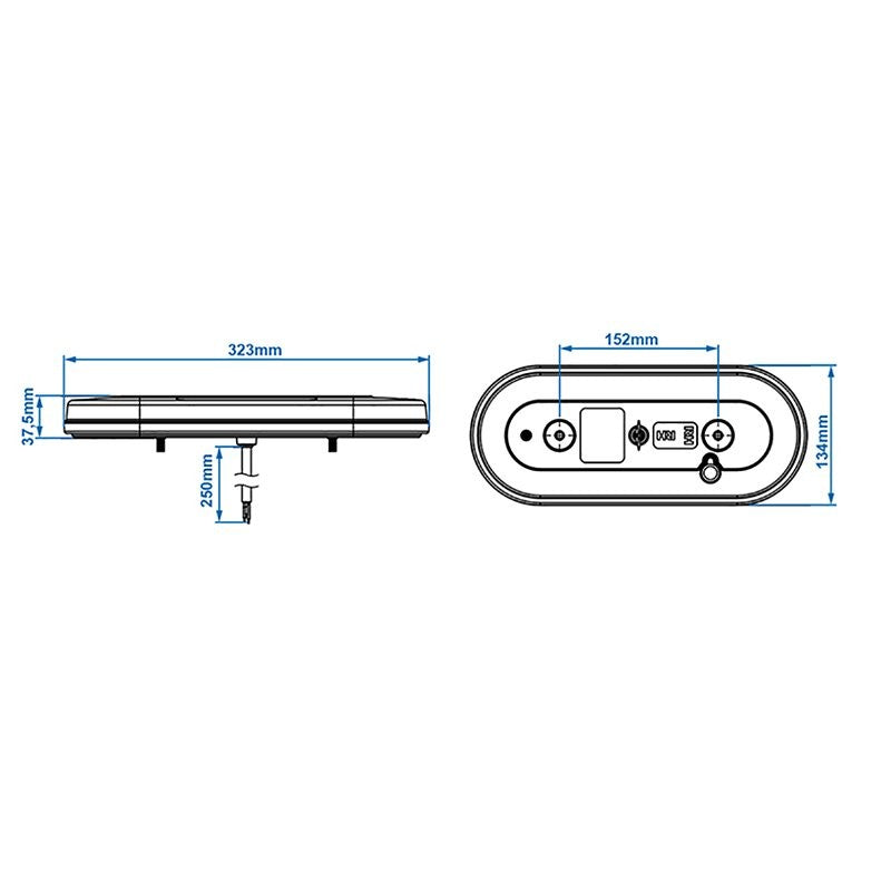 Feu arrière 6 fonctions 323x134mm 54LED gauche