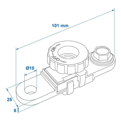 Cosse de connexion de batterie (-) avec coupe circuit plat