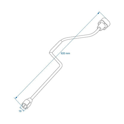 Manivelle 620mm / 19mm pour vérin stabilisateur