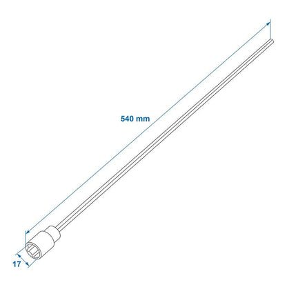 Ambout de manivelle 540mm / 17mm pour vérin stabilisateur