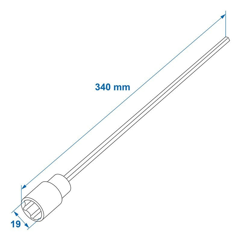 Ambout de manivelle 340mm / 19mm pour vérin stabilisateur