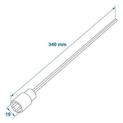 Ambout de manivelle 340mm / 19mm pour vérin stabilisateur