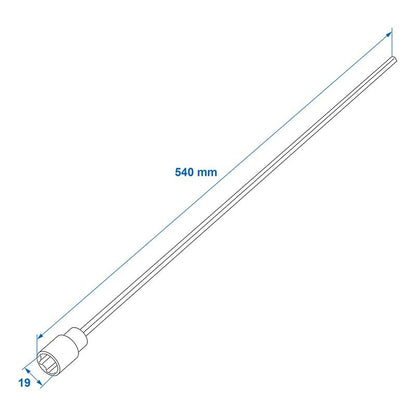 Ambout de manivelle 540mm / 19mm pour vérin stabilisateur