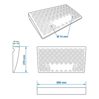 Rampe de bordure 70mm noir ensemble de 2 pièces