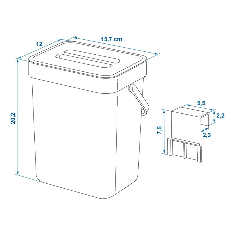 Poubelle avec couvercle 3L pour caravane / camping-car