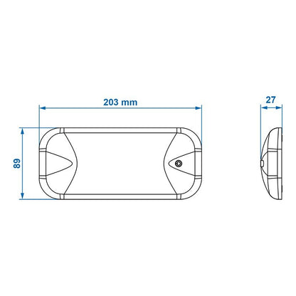 Luminaire de surface 30-leds 12V 550lm 22x200x90mm