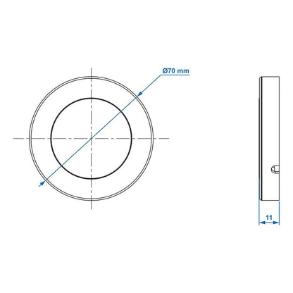 Spot monté en surface 15-leds 12V 200lm Ø70x12mm