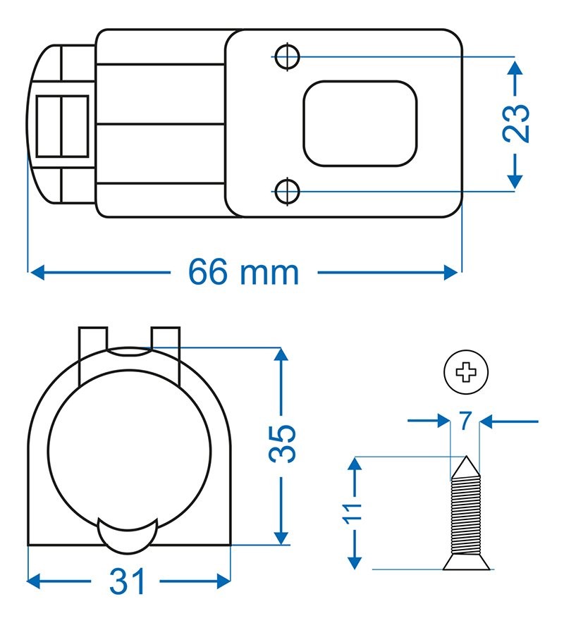 Prise DIN pour montage en surface 12V/24V-16A